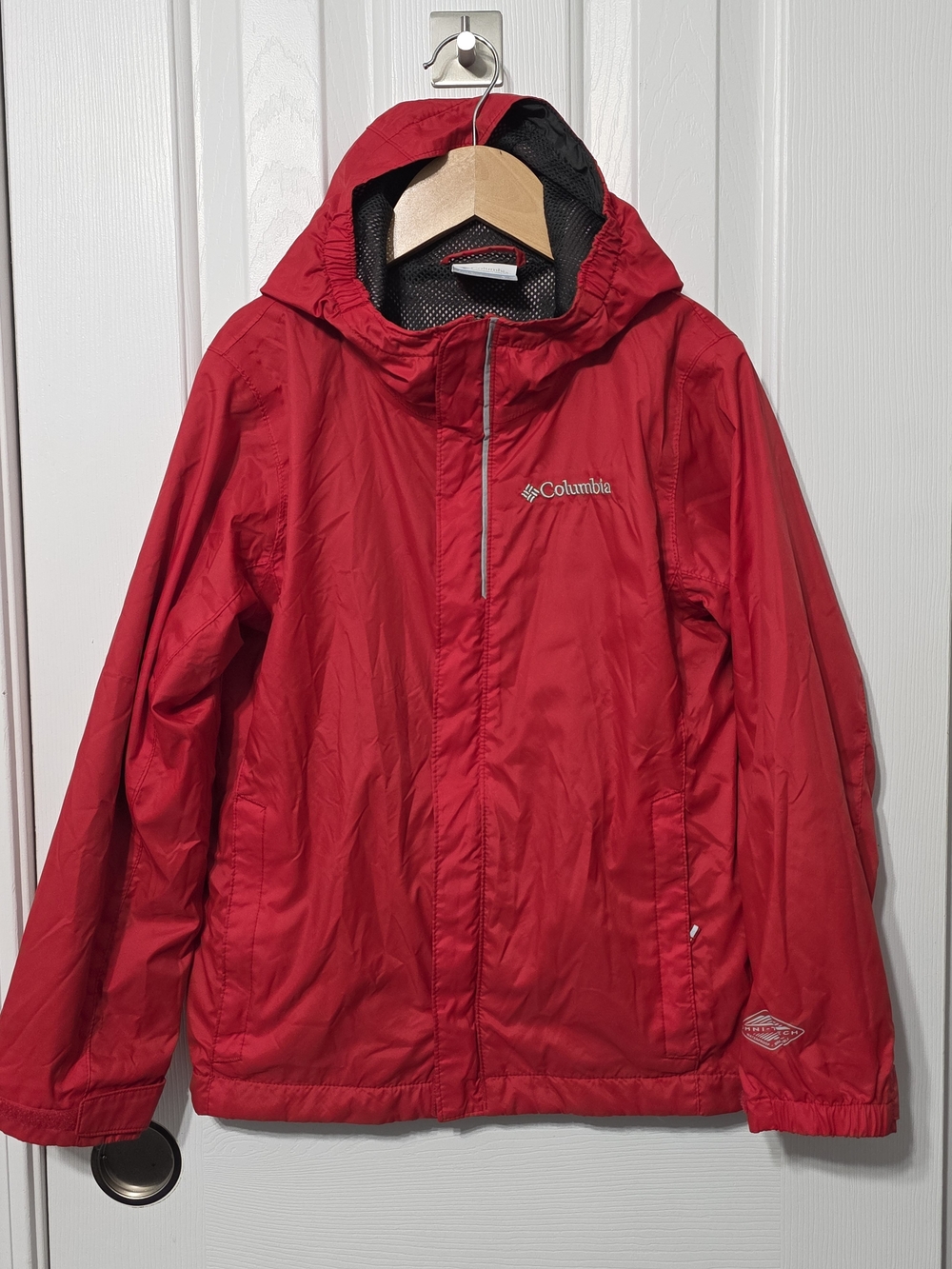Red Columbia Waterproof Jacket, Small, 8, Windbreaker
